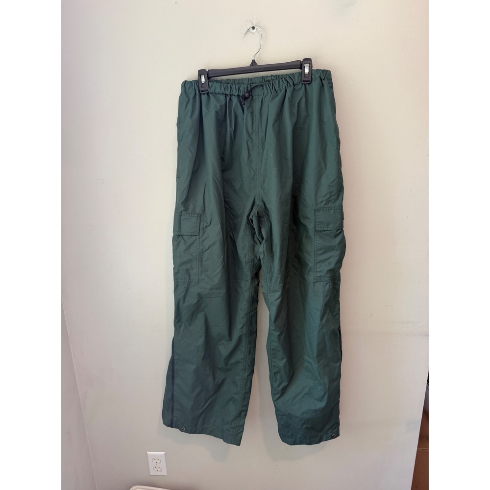 Field & Stream Mens XL Green Cargo Rain Pants Outdoor Hiking Fishing Utility